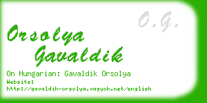 orsolya gavaldik business card